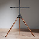 Alterzone Trio Easel TV Floor Stand for 45"-65" TVs, Walnut - DELENordic.com Alterzone Trio golvstativ för 45