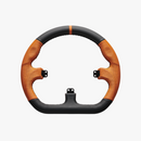 D型 オレンジ レザー ステアリング Closed D Orange Leather Rim - dele.io Asetek Closed D Orange Leather Ratt