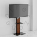 Alterzone Slim 7s TV Floor Stand with Shelf for 37"-70" TVs, Walnut - DELENordic.com Alterzone Slim 7s golvstativ med hylla för 37