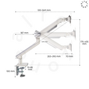 Alterzone Arm One Aluminum Monitor Arm, White - DELENordic.com Alterzone Arm One monitorarm i aluminium för 17