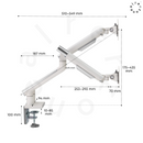 Alterzone Arm Duo Aluminum Monitor Arm, White - DELENordic.com Alterzone Arm Duo monitorarm i aluminium för dubbla 17