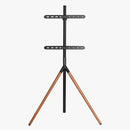 Alterzone Trio Lite Easel TV Floor Stand, Black & Walnut - DELENordic.com Alterzone Trio Lite Easel TV Floor Stand, Black & Walnut
