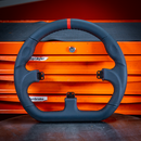 D型 ブラック レザー ステアリング Closed D Black Leather Rim - dele.io Asetek Closed D Black Leather Ratt